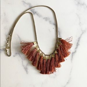 Lucky Brand Burnt Orange Tassel Necklace
